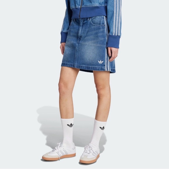 Adidas Adicolor Indigo Denim Mini Skirt - Picture 4 of 5